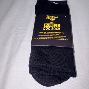 Dr. Martens double boot shoe socks size medium large new black